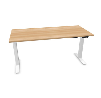 TALO.YOU Sitz-Steh-Schreibtisch mit Gaslift 1600x700mm Tischplatte Buchendekor - Gestell Weiss - 6039446