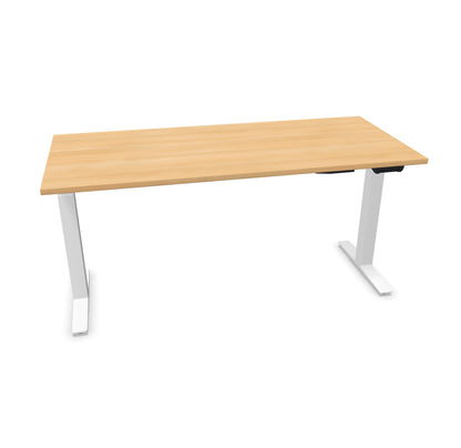 TALO.YOU Sitz-Steh-Schreibtisch mit Gaslift 1600x700mm Tischplatte Eichendekor - Gestell Weiss - 6039447