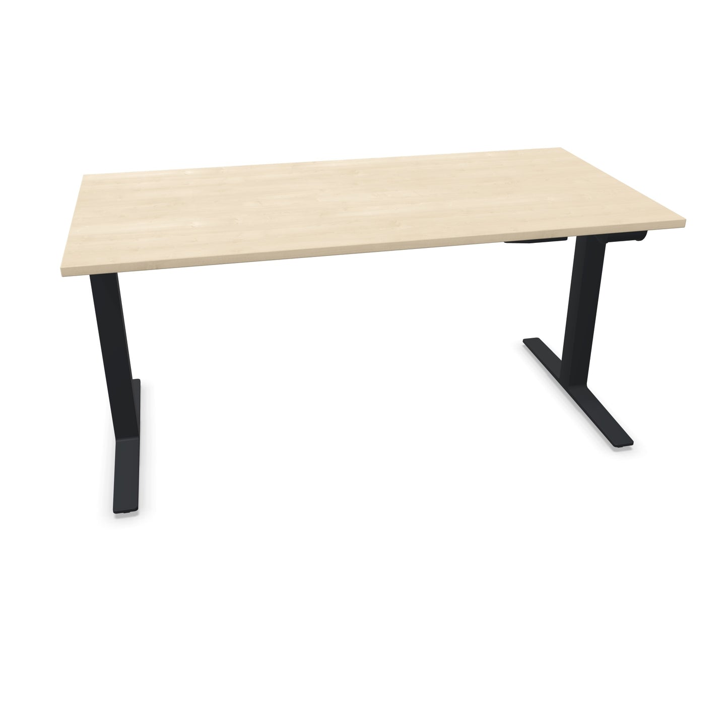 TALO.YOU Sitz-Steh-Schreibtisch mit Gaslift 1600x800mm Tischplatte Ahorndekor - Gestell Schwarz - 6039450