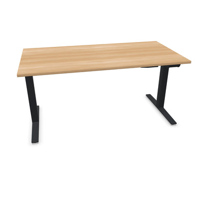 TALO.YOU Sitz-Steh-Schreibtisch mit Gaslift 1600x800mm Tischplatte Buchendekor - Gestell Schwarz - 6039452