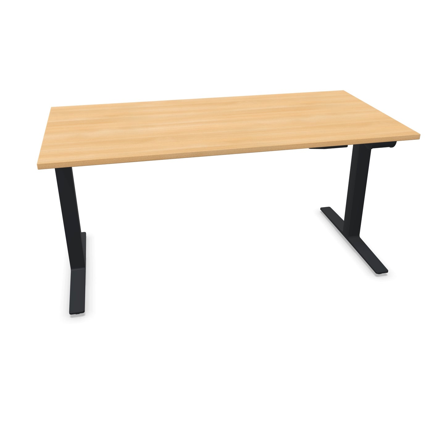 TALO.YOU Sitz-Steh-Schreibtisch mit Gaslift 1600x800mm Tischplatte Eichendekor - Gestell Schwarz - 6039453