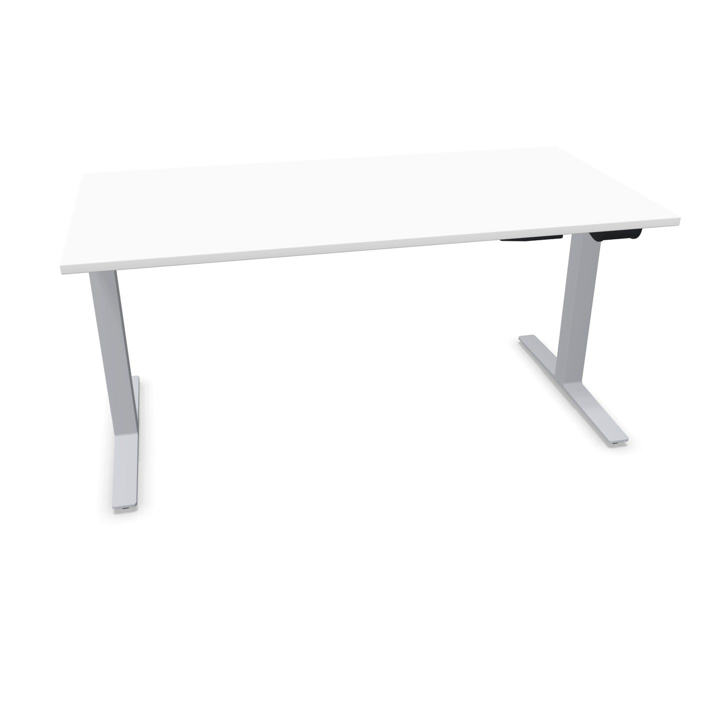 TALO.YOU Sitz-Steh-Schreibtisch mit Gaslift 1600x800mm Tischplatte Weiss - Gestell Silbergrau - 6039454