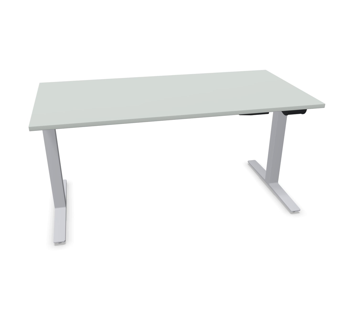 TALO.YOU Sitz-Steh-Schreibtisch mit Gaslift 1600x800mm Tischplatte Lichtgrau - Gestell Silbergrau - 6039455