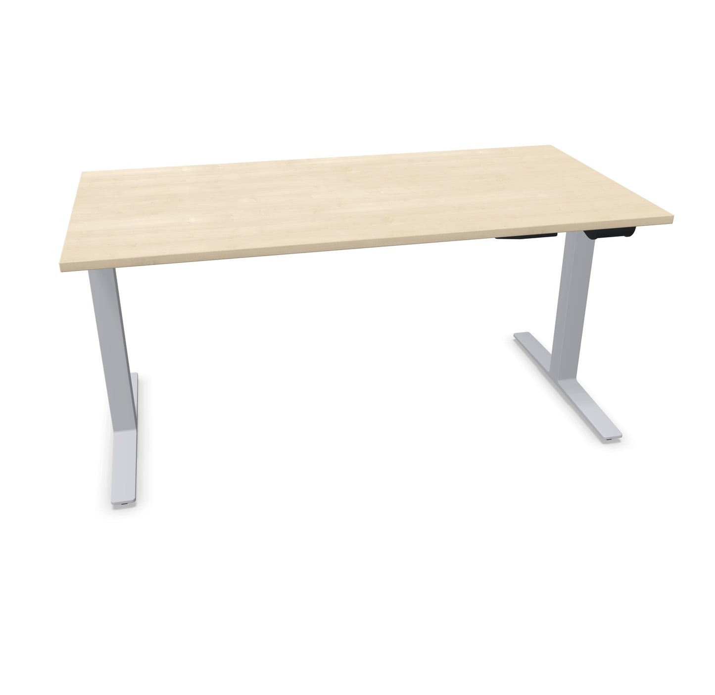 TALO.YOU Sitz-Steh-Schreibtisch mit Gaslift 1600x800mm Tischplatte Ahorndekor - Gestell Silbergrau - 6039456