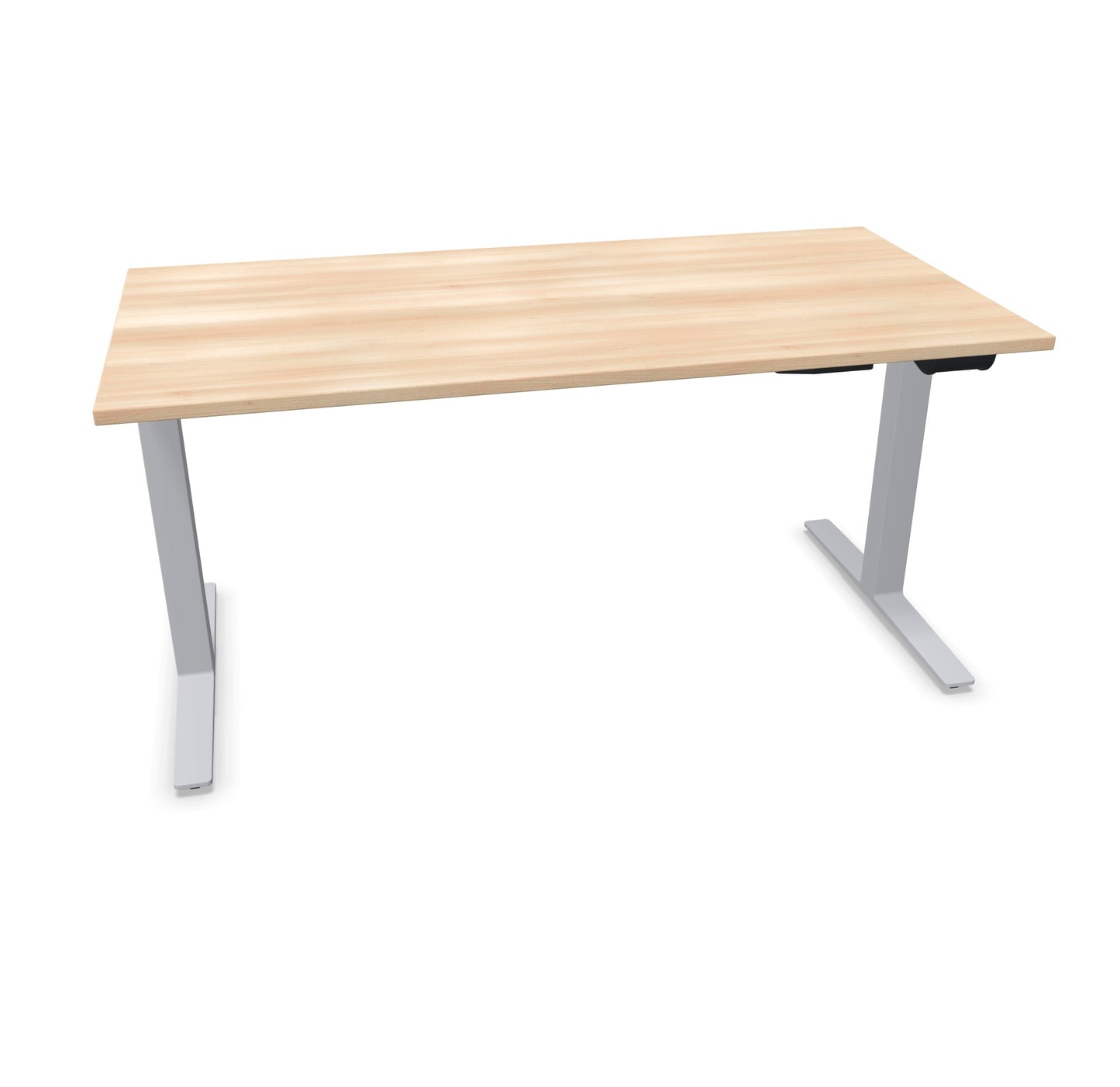 TALO.YOU Sitz-Steh-Schreibtisch mit Gaslift 1600x800mm Tischplatte Akaziendekor - Gestell Silbergrau - 6039457