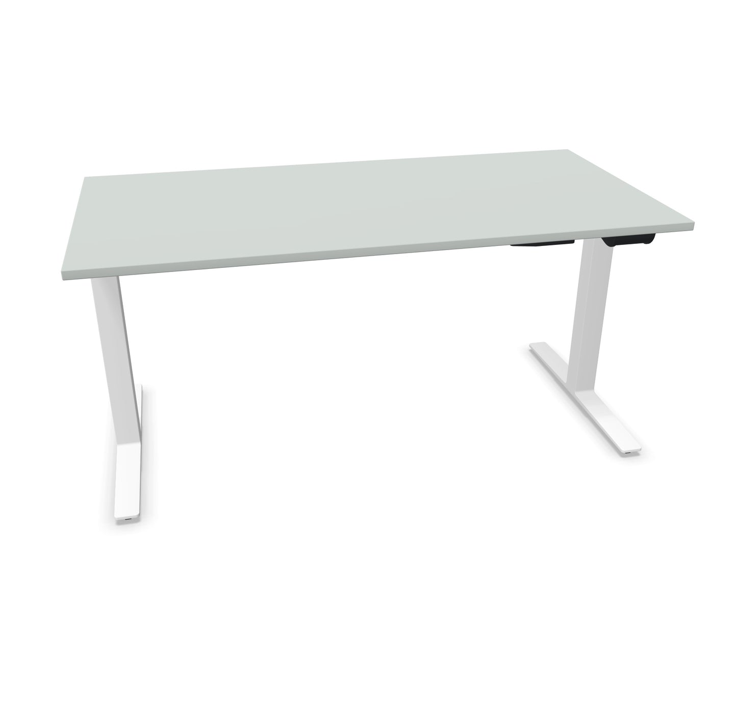TALO.YOU Sitz-Steh-Schreibtisch mit Gaslift 1600x800mm Tischplatte Lichtgrau - Gestell Weiss - 6039468