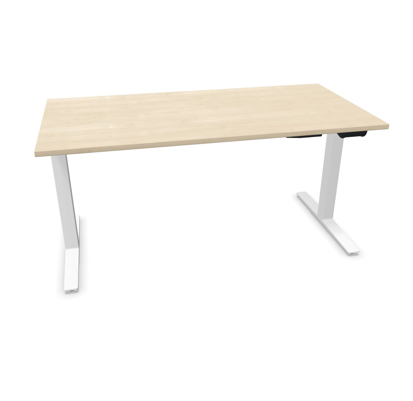 TALO.YOU Sitz-Steh-Schreibtisch mit Gaslift 1600x800mm Tischplatte Ahorndekor - Gestell Weiss - 6039469