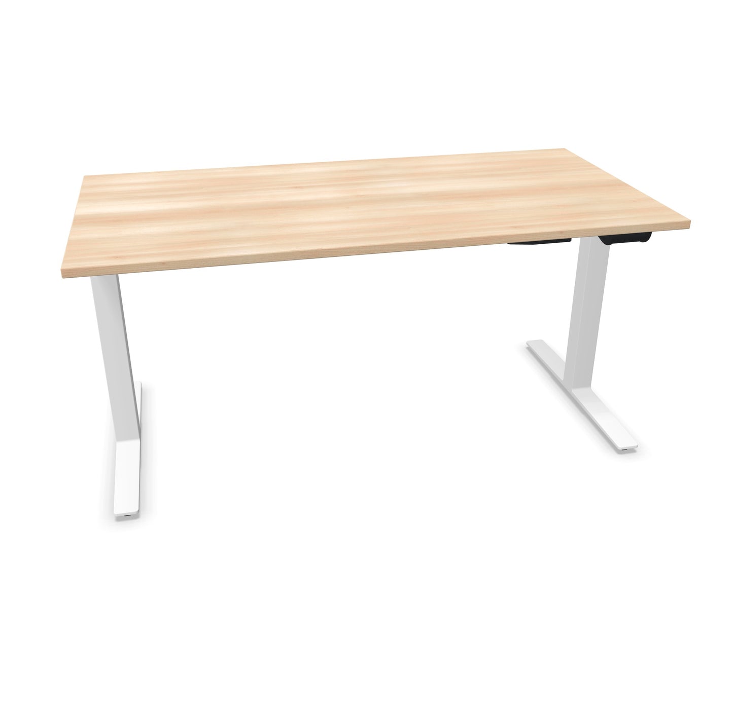 TALO.YOU Sitz-Steh-Schreibtisch mit Gaslift 1600x800mm Tischplatte Akaziendekor - Gestell Weiss - 6039470