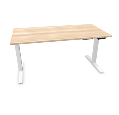TALO.YOU Sitz-Steh-Schreibtisch mit Gaslift 1600x800mm Tischplatte Akaziendekor - Gestell Weiss - 6039470