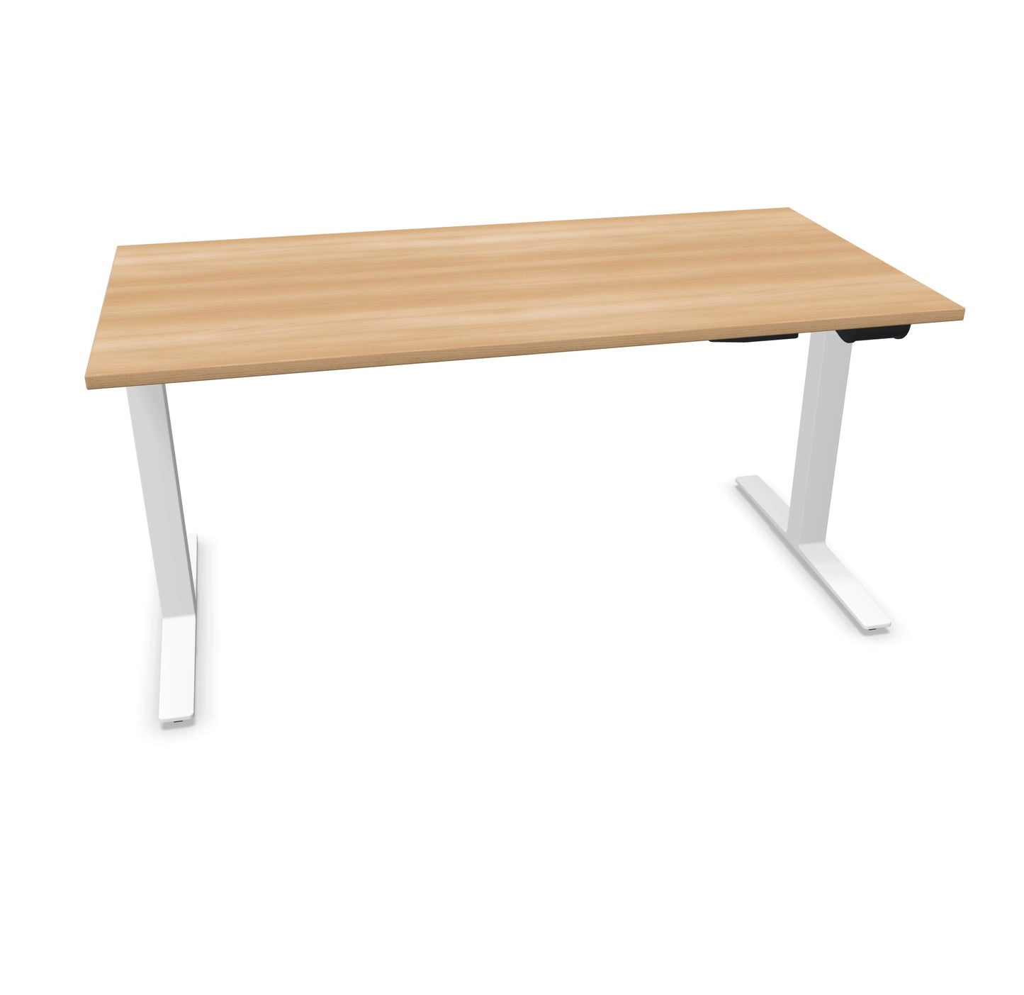 TALO.YOU Sitz-Steh-Schreibtisch mit Gaslift 1600x800mm Tischplatte Buchendekor - Gestell Weiss - 6039471