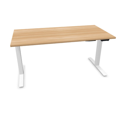 TALO.YOU Sitz-Steh-Schreibtisch mit Gaslift 1600x800mm Tischplatte Buchendekor - Gestell Weiss - 6039471