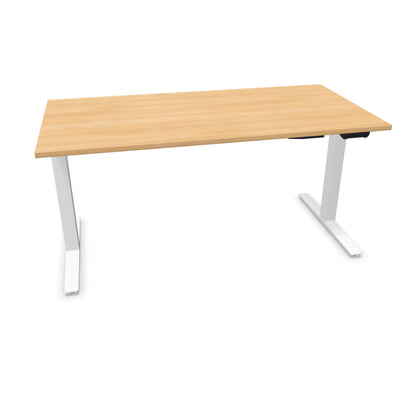 TALO.YOU Sitz-Steh-Schreibtisch mit Gaslift 1600x800mm Tischplatte Eichendekor - Gestell Weiss - 6039472