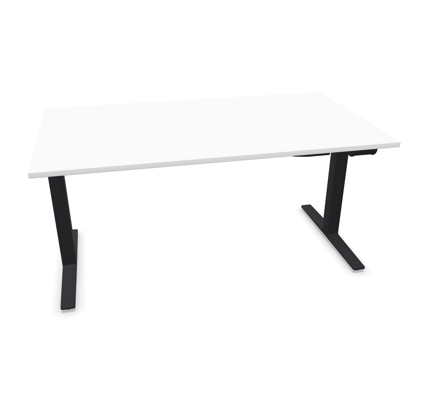 TALO.YOU Sitz-Steh-Schreibtisch mit Gaslift 1600x900mm Tischplatte Weiss - Gestell Schwarz - 6039473