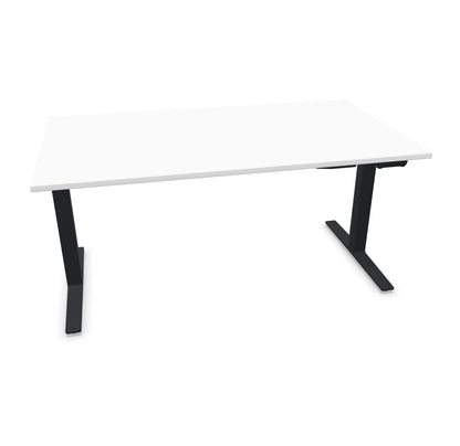 TALO.YOU Sitz-Steh-Schreibtisch mit Gaslift 1600x900mm Tischplatte Weiss - Gestell Schwarz - 6039473