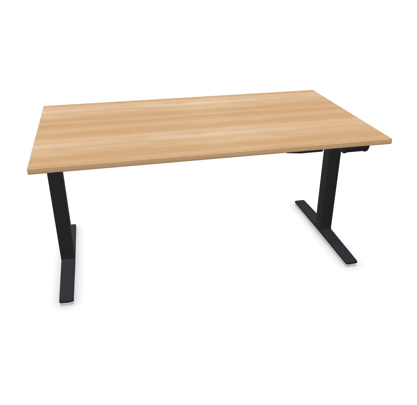TALO.YOU Sitz-Steh-Schreibtisch mit Gaslift 1600x900mm Tischplatte Buchendekor - Gestell Schwarz - 6039477