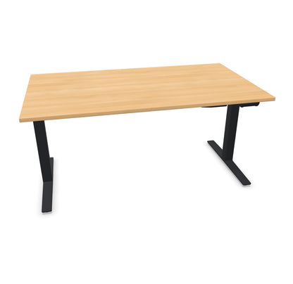 TALO.YOU Sitz-Steh-Schreibtisch mit Gaslift 1600x900mm Tischplatte Eichendekor - Gestell Schwarz - 6039478