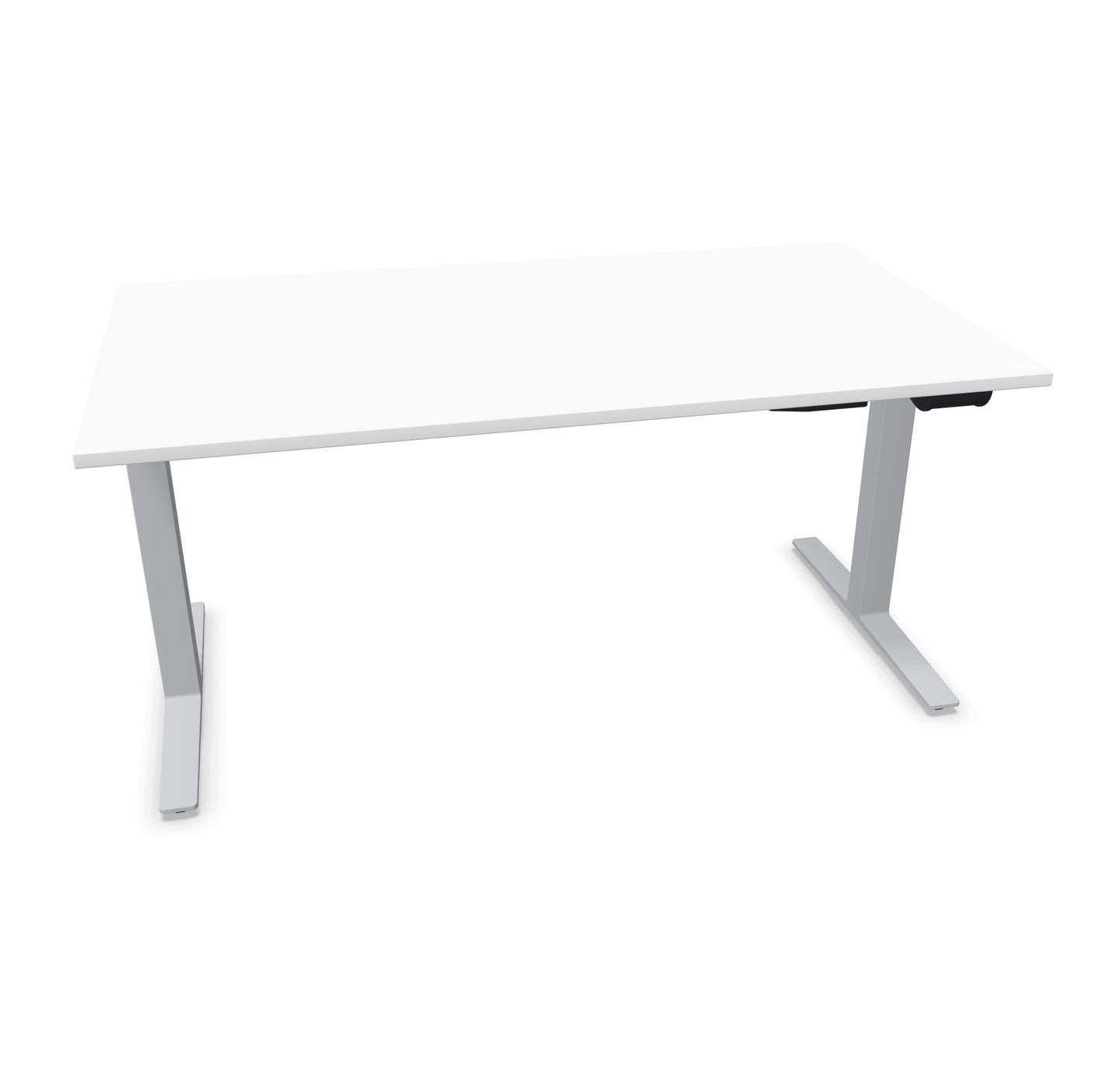 TALO.YOU Sitz-Steh-Schreibtisch mit Gaslift 1600x900mm Tischplatte Weiss - Gestell Silbergrau - 6039479