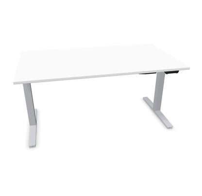 TALO.YOU Sitz-Steh-Schreibtisch mit Gaslift 1600x900mm Tischplatte Weiss - Gestell Silbergrau - 6039479