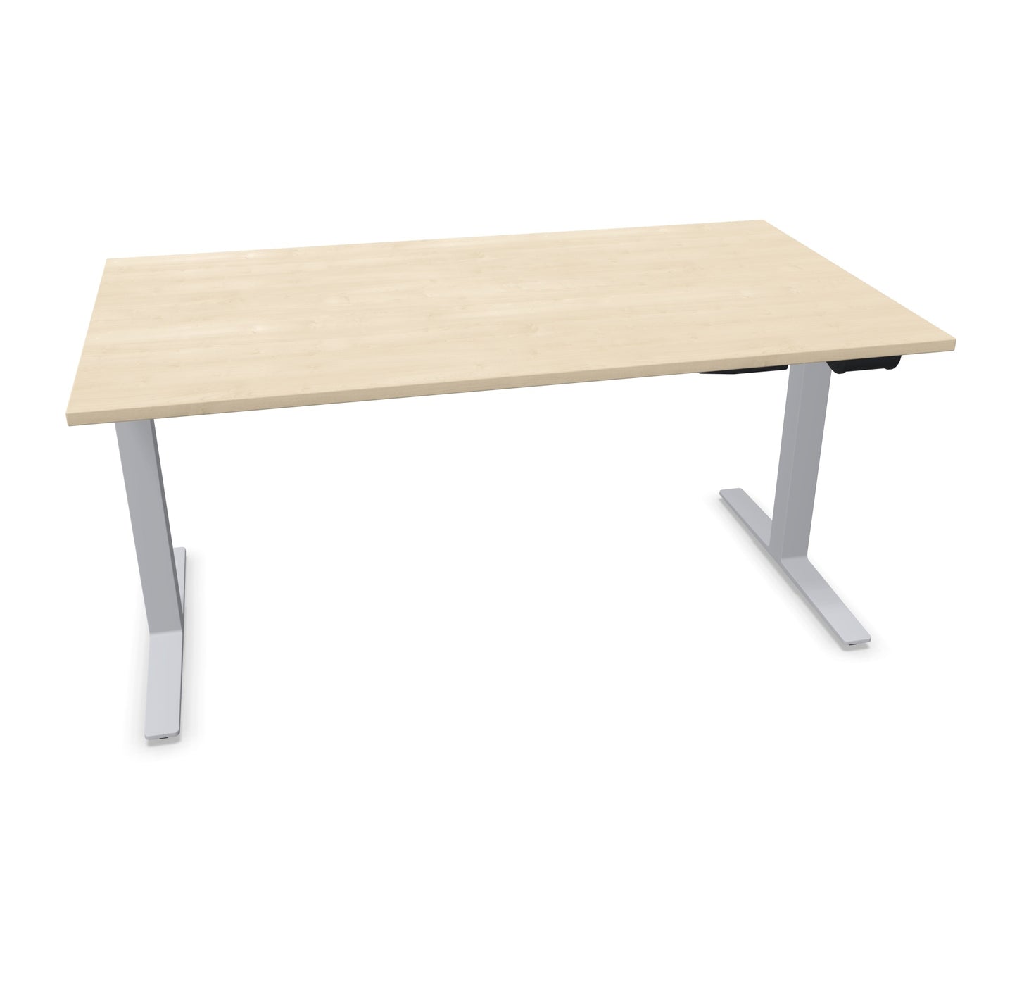 TALO.YOU Sitz-Steh-Schreibtisch mit Gaslift 1600x900mm Tischplatte Ahorndekor - Gestell Silbergrau - 6039481
