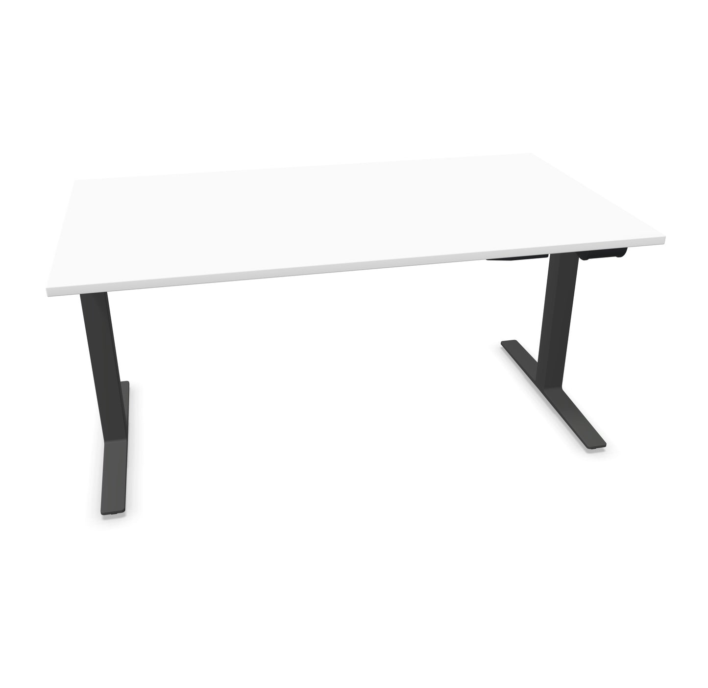 TALO.YOU Sitz-Steh-Schreibtisch mit Gaslift 1600x900mm Tischplatte Weiss - Gestell Anthrazit - 6039485