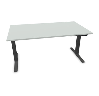 TALO.YOU Sitz-Steh-Schreibtisch mit Gaslift 1600x900mm Tischplatte Lichtgrau - Gestell Anthrazit - 6039486