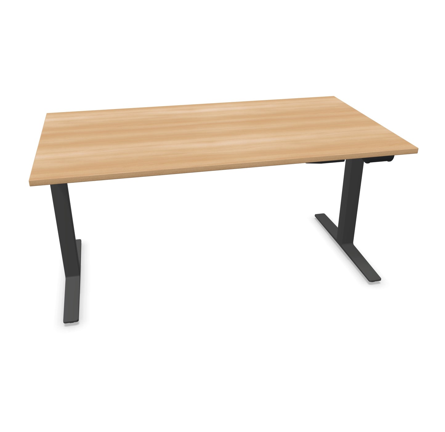 TALO.YOU Sitz-Steh-Schreibtisch mit Gaslift 1600x900mm Tischplatte Buchendekor - Gestell Anthrazit - 6039489