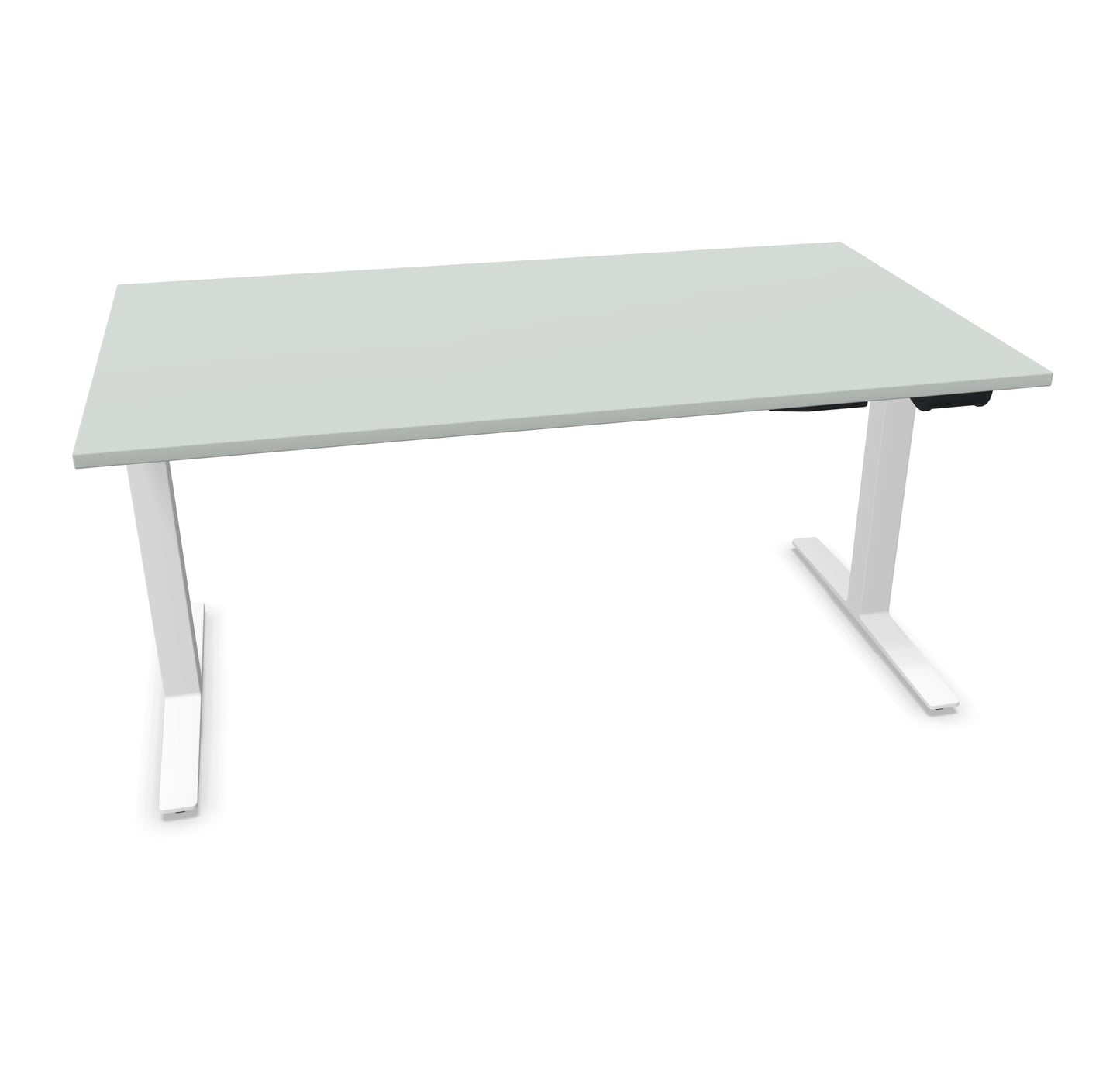 TALO.YOU Sitz-Steh-Schreibtisch mit Gaslift 1600x900mm Tischplatte Lichtgrau - Gestell Weiss - 6039492