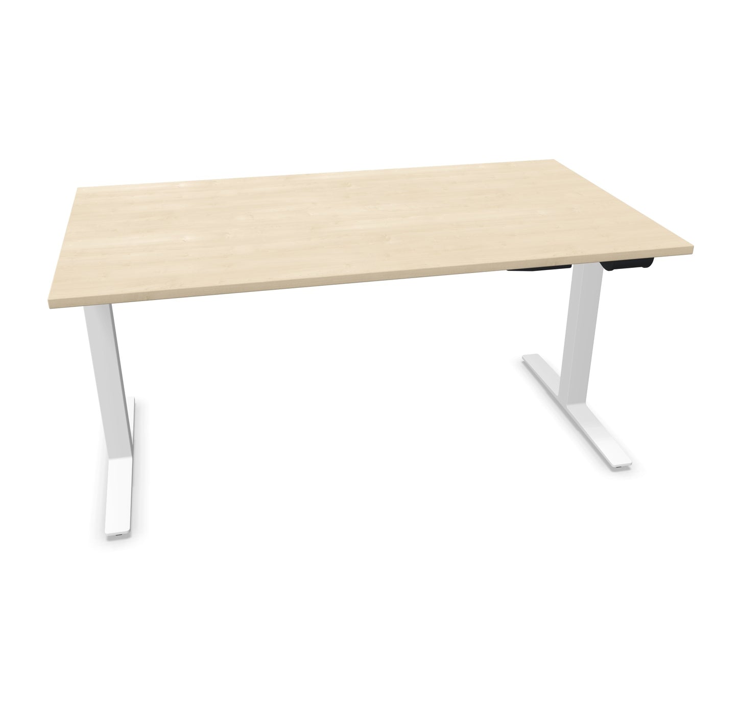 TALO.YOU Sitz-Steh-Schreibtisch mit Gaslift 1600x900mm Tischplatte Ahorndekor - Gestell Weiss - 6039493