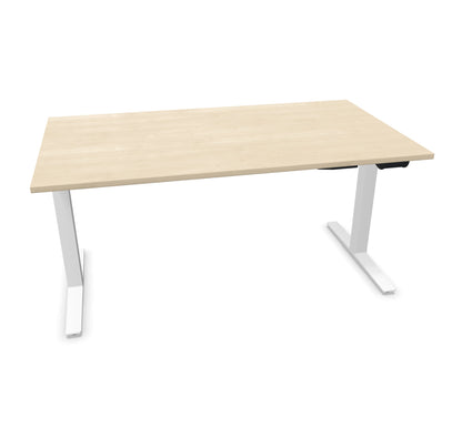 TALO.YOU Sitz-Steh-Schreibtisch mit Gaslift 1600x900mm Tischplatte Ahorndekor - Gestell Weiss - 6039493