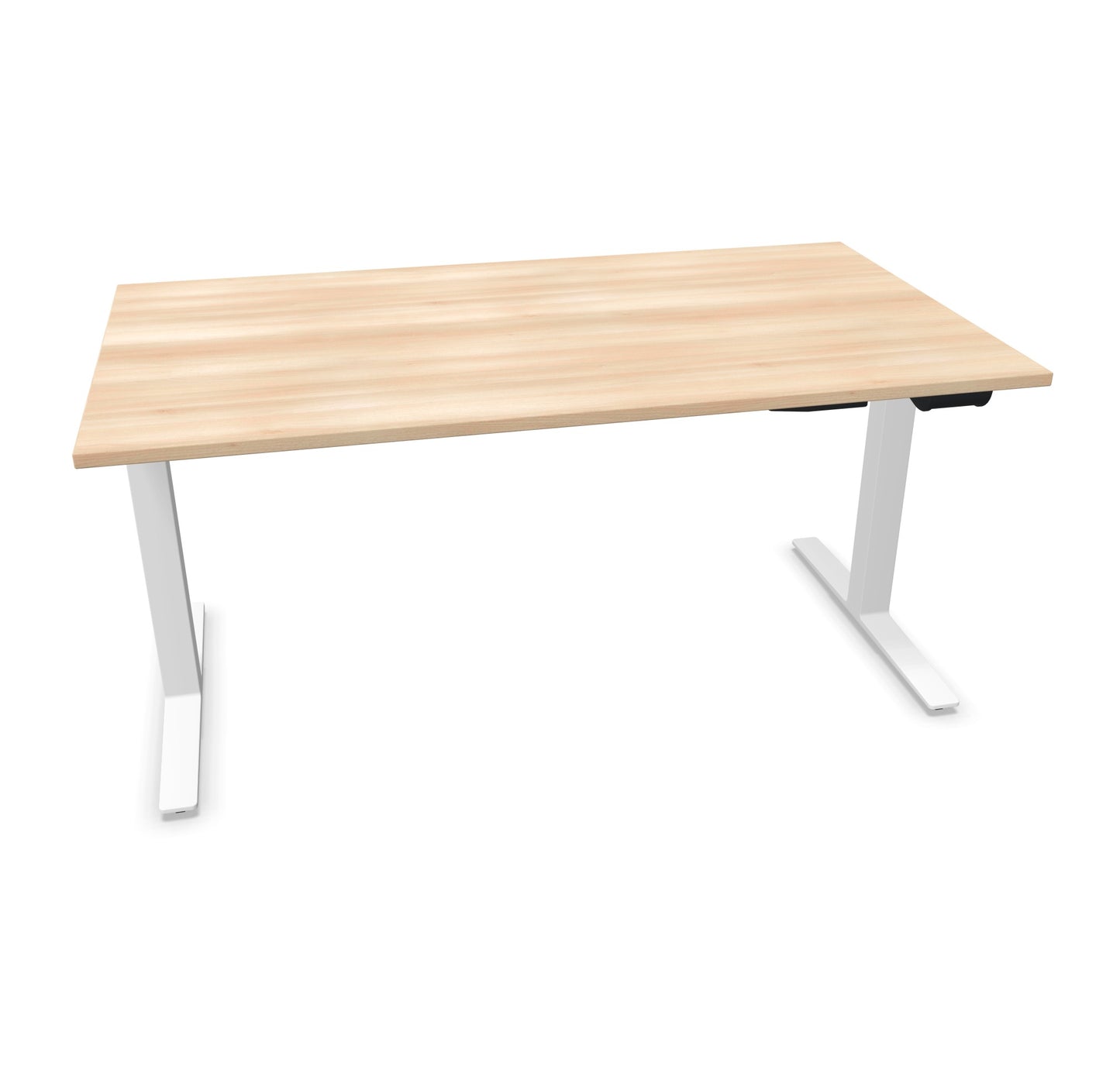 TALO.YOU Sitz-Steh-Schreibtisch mit Gaslift 1600x900mm Tischplatte Akaziendekor - Gestell Weiss - 6039494