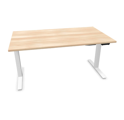 TALO.YOU Sitz-Steh-Schreibtisch mit Gaslift 1600x900mm Tischplatte Akaziendekor - Gestell Weiss - 6039494