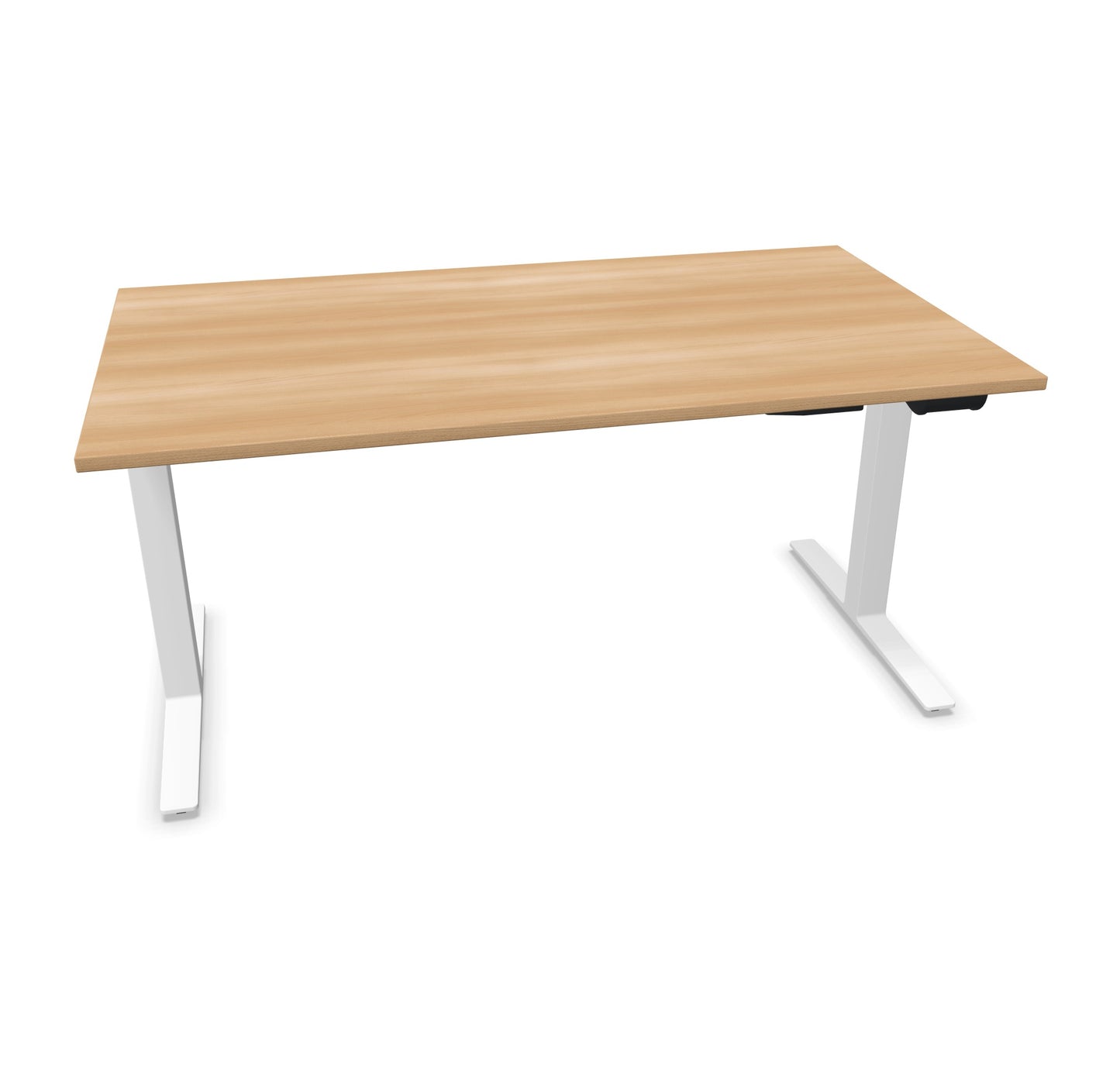 TALO.YOU Sitz-Steh-Schreibtisch mit Gaslift 1600x900mm Tischplatte Buchendekor - Gestell Weiss - 6039495