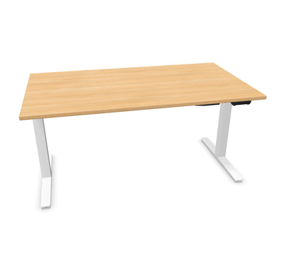 TALO.YOU Sitz-Steh-Schreibtisch mit Gaslift 1600x900mm Tischplatte Eichendekor - Gestell Weiss - 6039496