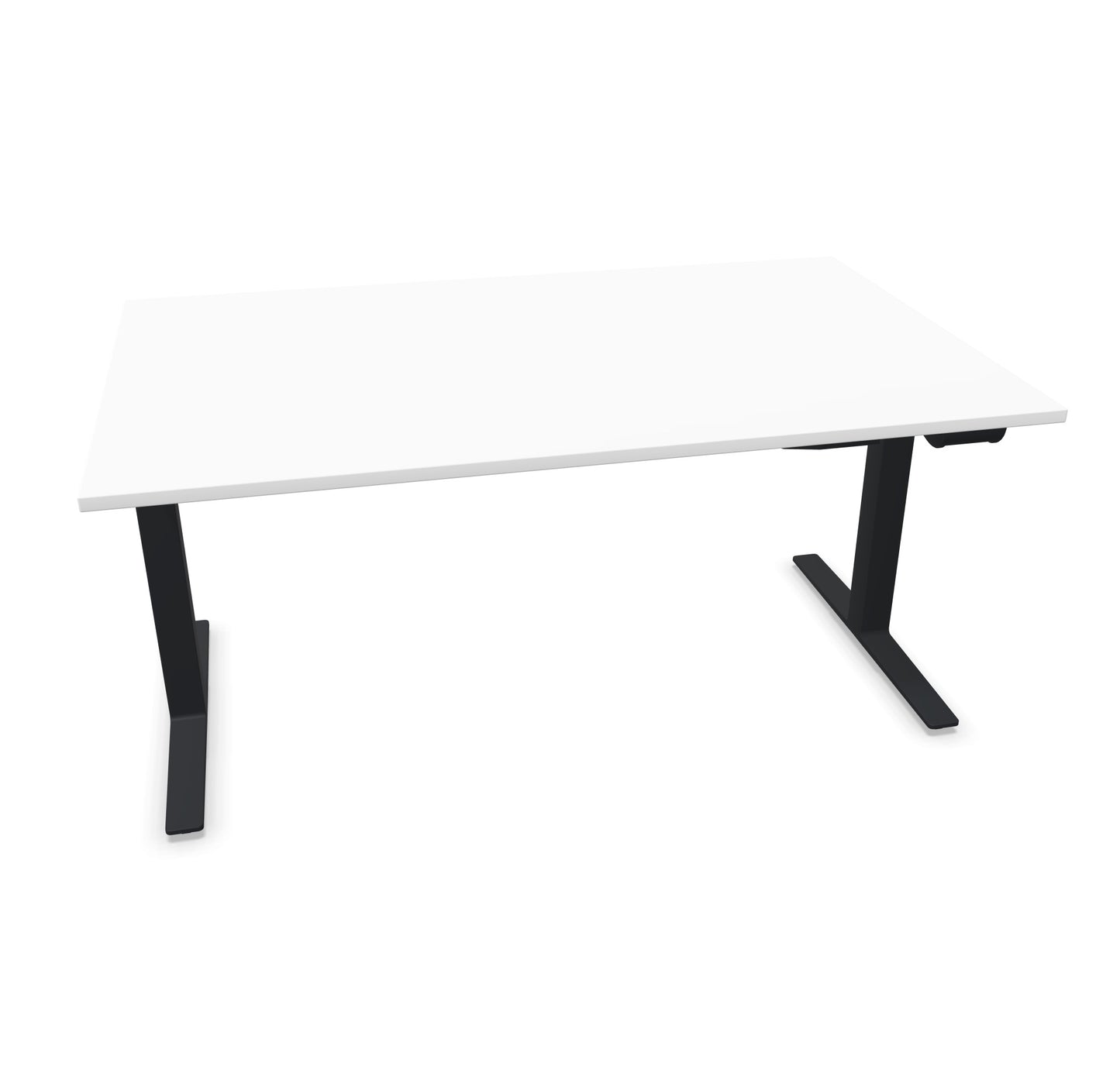 TALO.YOU Sitz-Steh-Schreibtisch mit Gaslift 1600x1000mm Tischplatte Weiss - Gestell Schwarz - 6039497