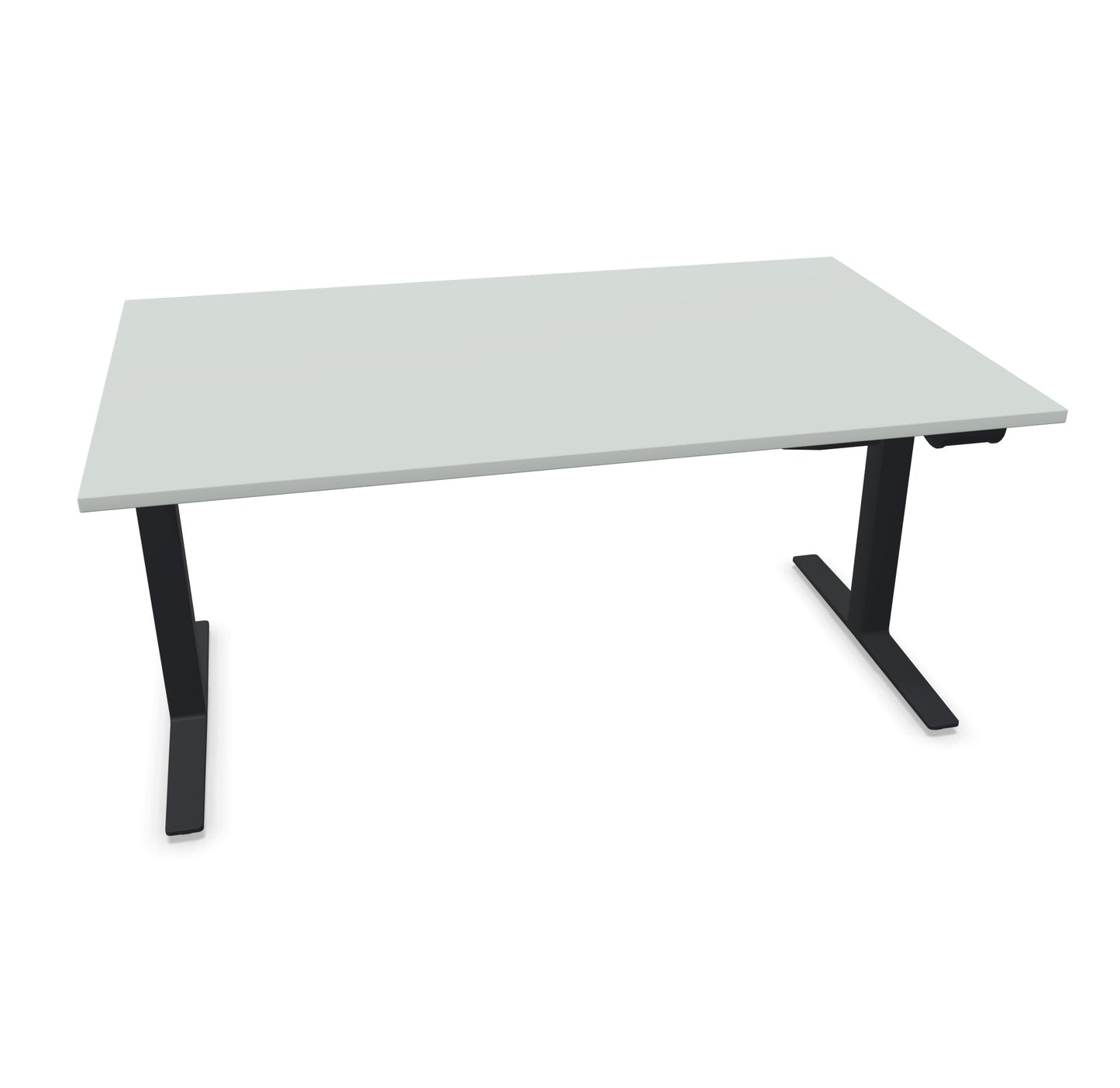 TALO.YOU Sitz-Steh-Schreibtisch mit Gaslift 1600x1000mm Tischplatte Lichtgrau - Gestell Schwarz - 6039498