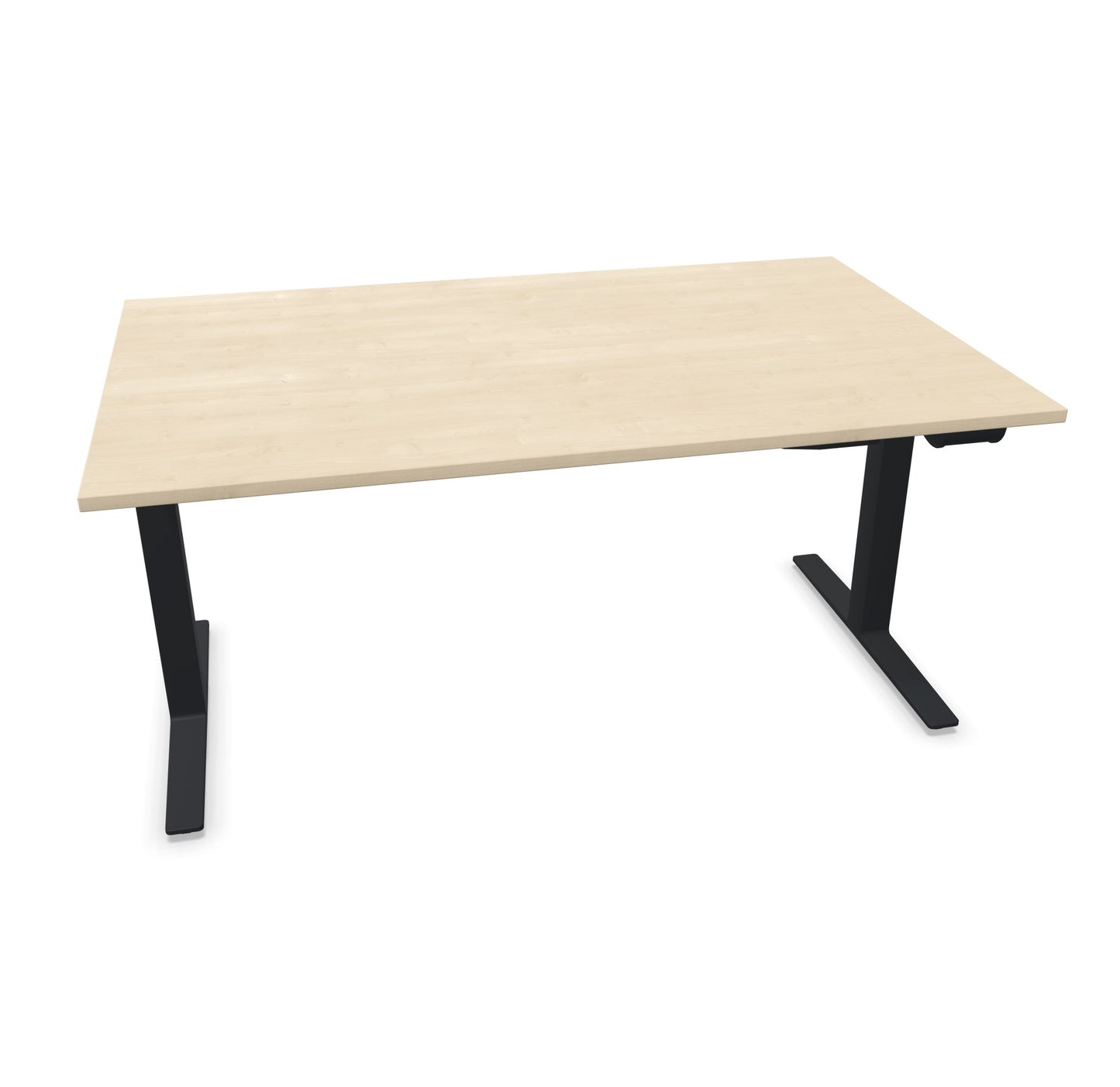 TALO.YOU Sitz-Steh-Schreibtisch mit Gaslift 1600x1000mm Tischplatte Ahorndekor - Gestell Schwarz - 6039499