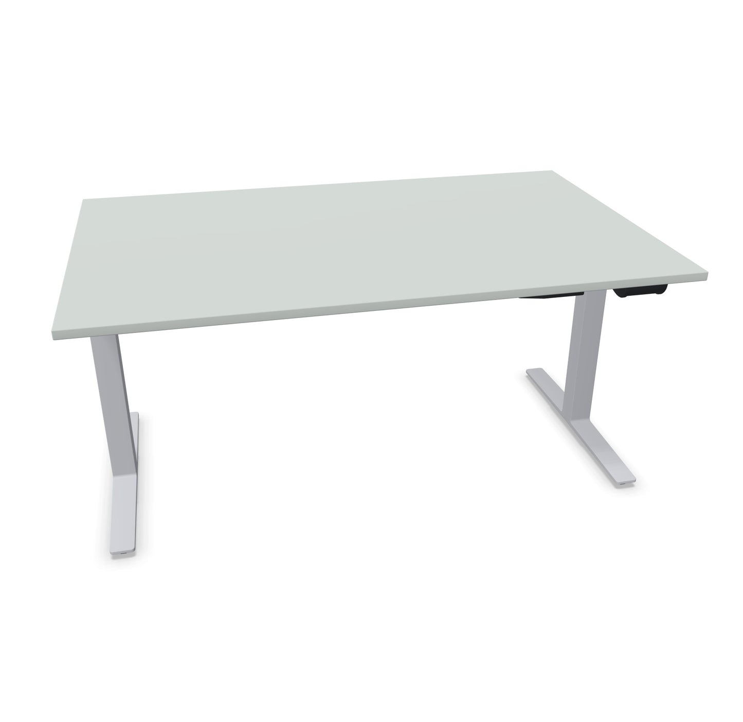 TALO.YOU Sitz-Steh-Schreibtisch mit Gaslift 1600x1000mm Tischplatte Lichtgrau - Gestell Silbergrau - 6039504