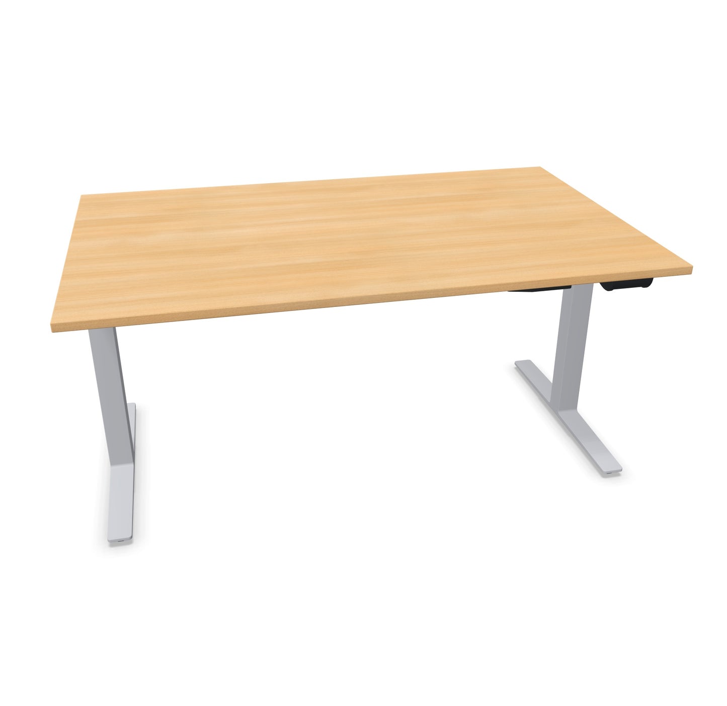 TALO.YOU Sitz-Steh-Schreibtisch mit Gaslift 1600x1000mm Tischplatte Eichendekor - Gestell Silbergrau - 6039508