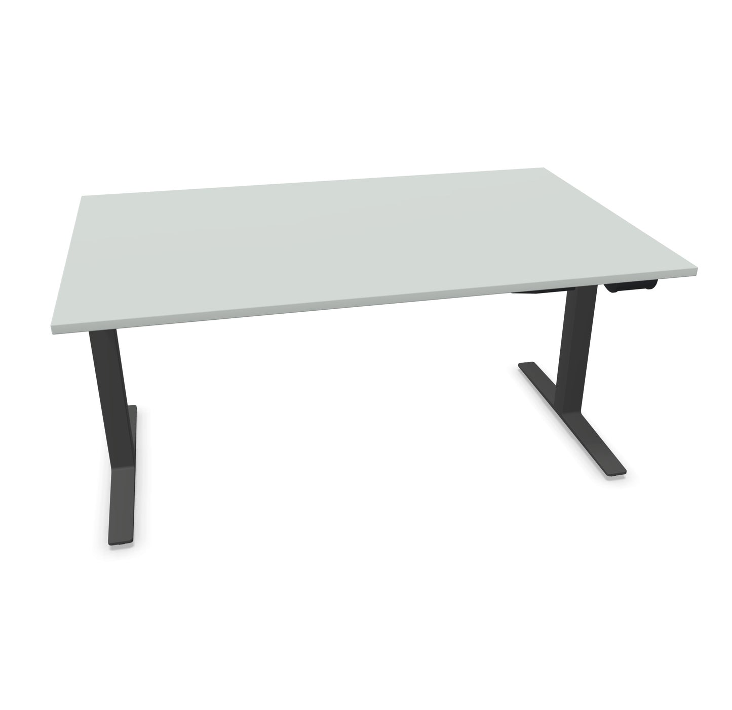 TALO.YOU Sitz-Steh-Schreibtisch mit Gaslift 1600x1000mm Tischplatte Lichtgrau - Gestell Anthrazit - 6039510