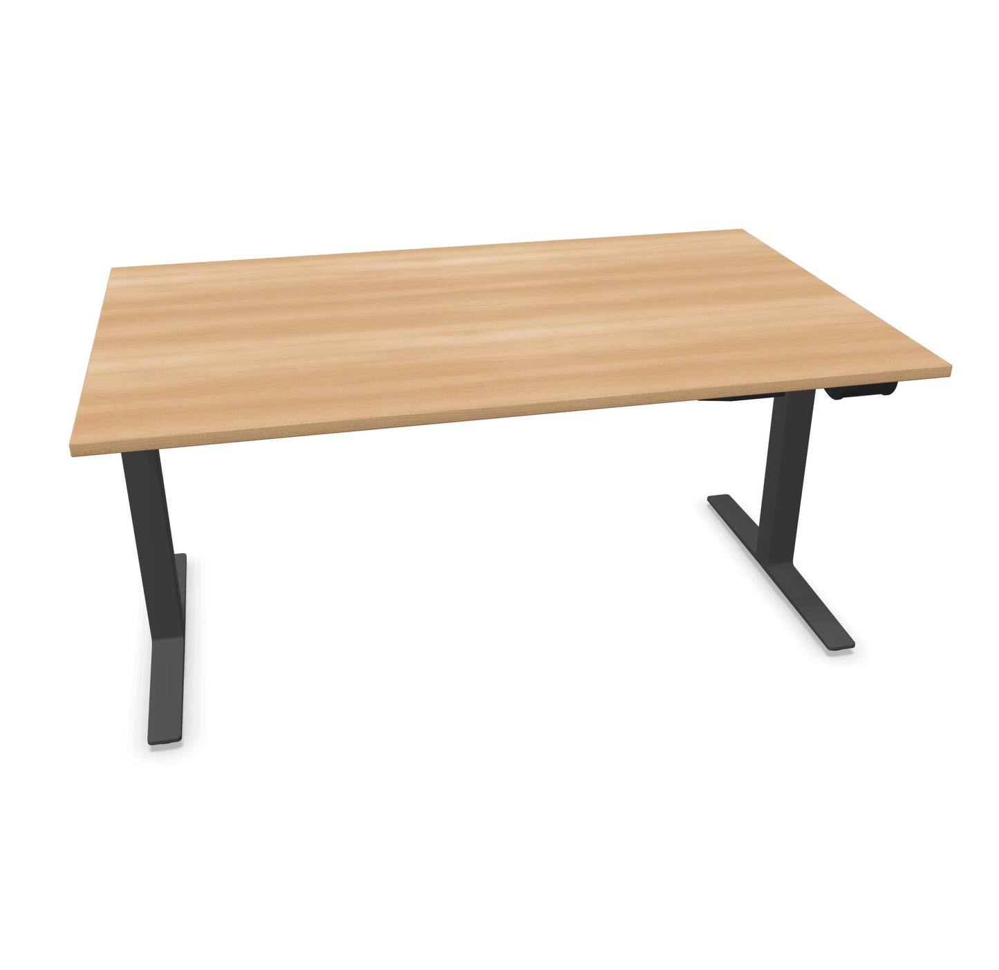 TALO.YOU Sitz-Steh-Schreibtisch mit Gaslift 1600x1000mm Tischplatte Buchendekor - Gestell Anthrazit - 6039513