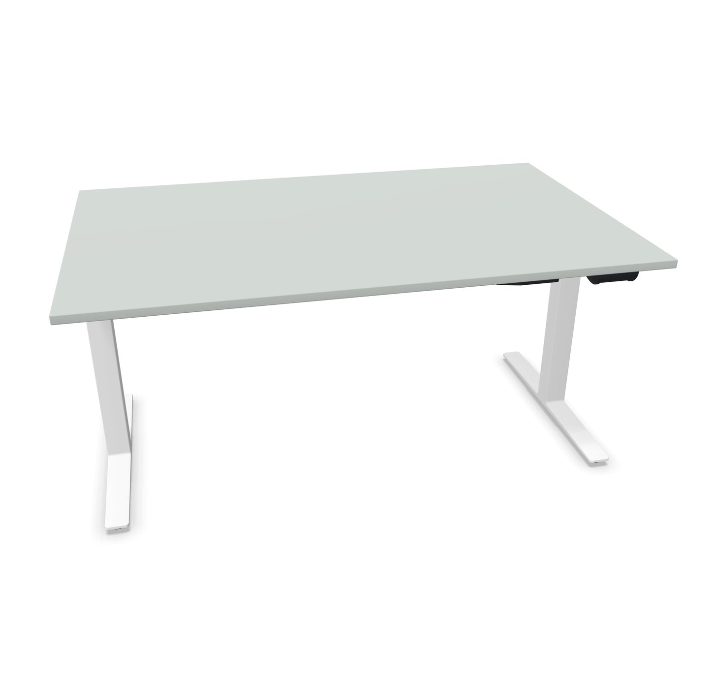 TALO.YOU Sitz-Steh-Schreibtisch mit Gaslift 1600x1000mm Tischplatte Lichtgrau - Gestell Weiss - 6039516