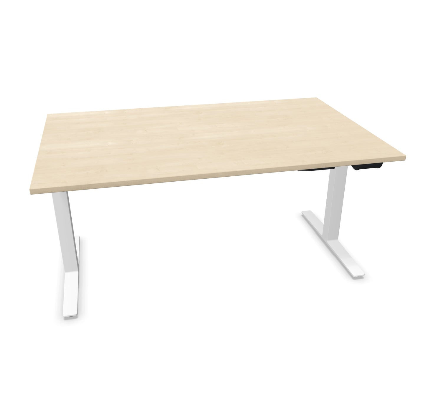 TALO.YOU Sitz-Steh-Schreibtisch mit Gaslift 1600x1000mm Tischplatte Ahorndekor - Gestell Weiss - 6039517