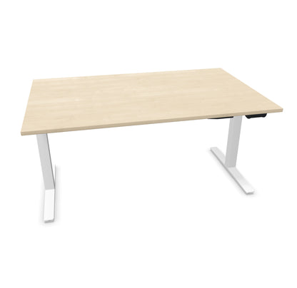 TALO.YOU Sitz-Steh-Schreibtisch mit Gaslift 1600x1000mm Tischplatte Ahorndekor - Gestell Weiss - 6039517