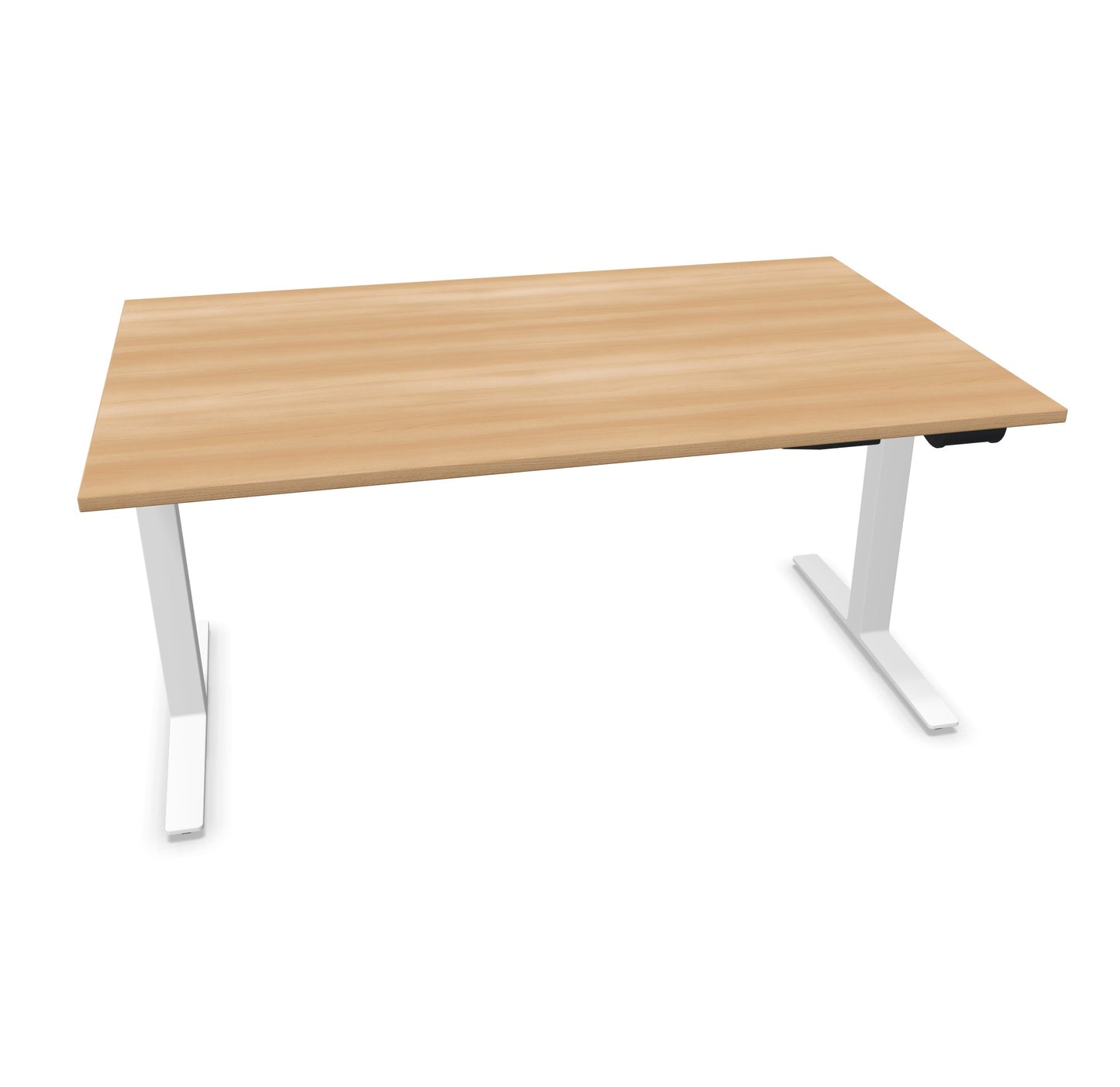 TALO.YOU Sitz-Steh-Schreibtisch mit Gaslift 1600x1000mm Tischplatte Buchendekor - Gestell Weiss - 6039519