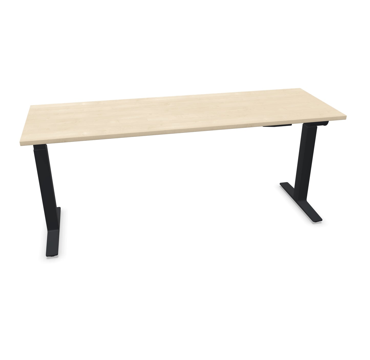 TALO.YOU Sitz-Steh-Schreibtisch mit Gaslift 1800x600mm Tischplatte Ahorndekor - Gestell Schwarz - 6039523