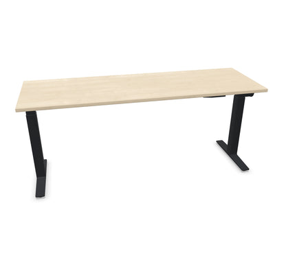 TALO.YOU Sitz-Steh-Schreibtisch mit Gaslift 1800x600mm Tischplatte Ahorndekor - Gestell Schwarz - 6039523