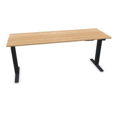 TALO.YOU Sitz-Steh-Schreibtisch mit Gaslift 1800x600mm Tischplatte Buchendekor - Gestell Schwarz - 6039525