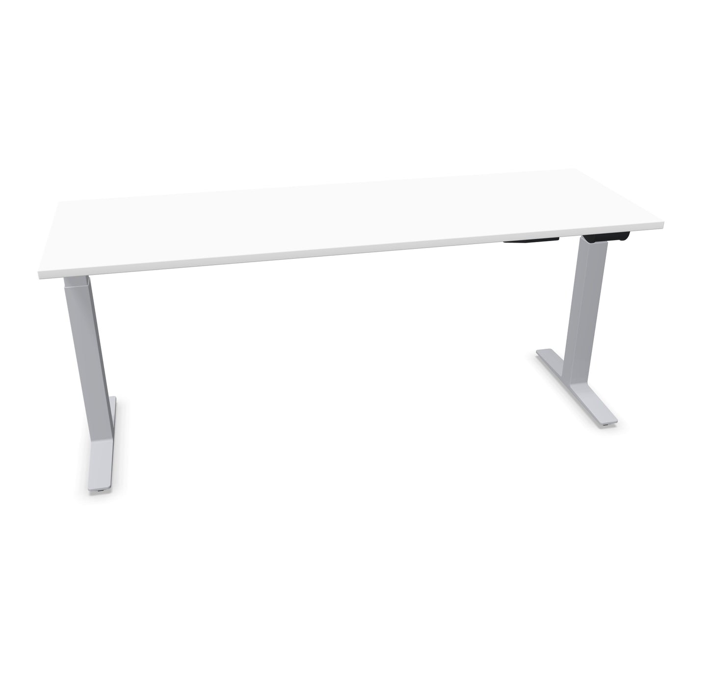 TALO.YOU Sitz-Steh-Schreibtisch mit Gaslift 1800x600mm Tischplatte Weiss - Gestell Silbergrau - 6039527