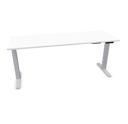 TALO.YOU Sitz-Steh-Schreibtisch mit Gaslift 1800x600mm Tischplatte Weiss - Gestell Silbergrau - 6039527