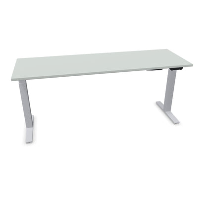 TALO.YOU Sitz-Steh-Schreibtisch mit Gaslift 1800x600mm Tischplatte Lichtgrau - Gestell Silbergrau - 6039528